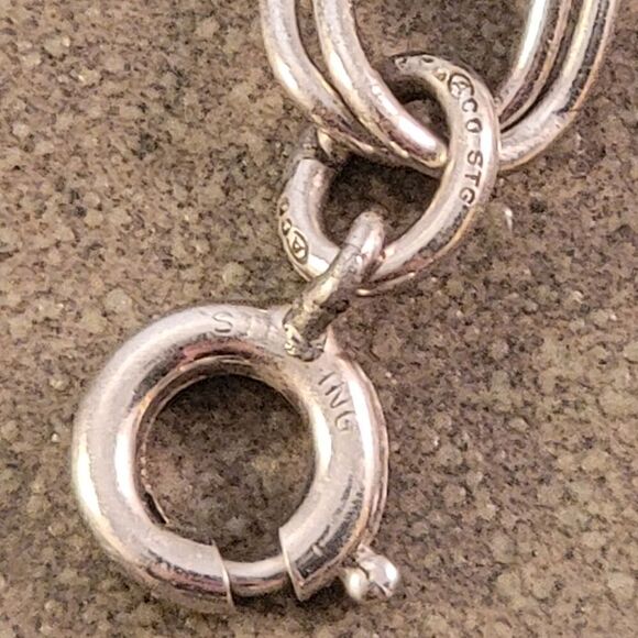Vintage Sterling Double Curb Charm Bracelet - Picture 8 of 8